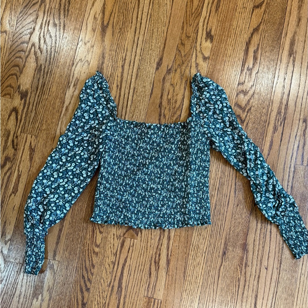 Floral Smocked Puff Sleeve Top
